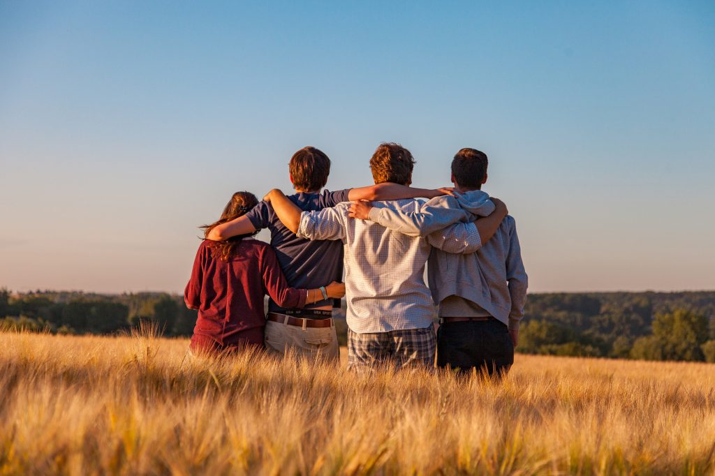 Kids in a field